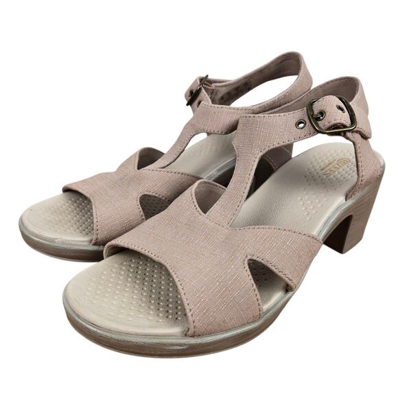 Bzees Everly Lifestride Biscotti Beige Sandal 7 M Buckle Strap Block Heel - Picture 2 of 12